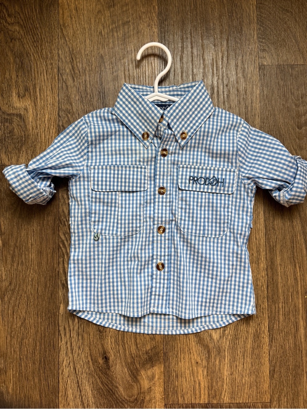 Prodoh Blue Gingham Button-Up Shirt Baby 12 months